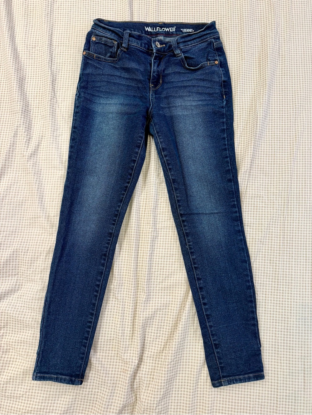 Wallflower Dark Blue Skinny Jeans — Stretch Slim Fit
